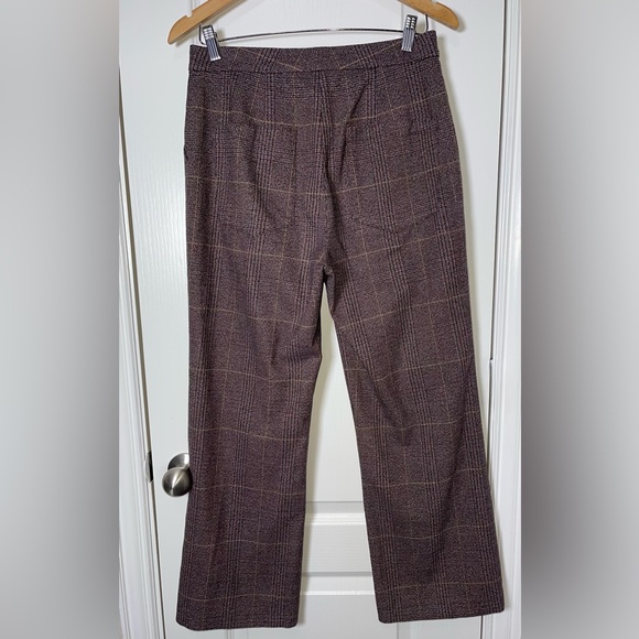 La Vie Rebecca Taylor Astrid Plaid Stretch Cotton Pants Size 28 (6) - Picture 6 of 11